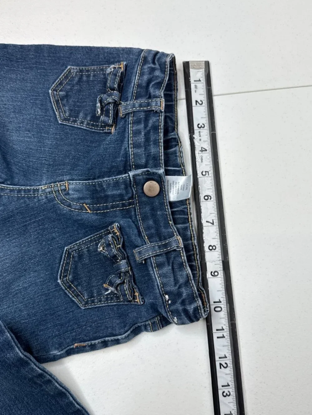 Gymboree Girls Jeans Size 5 Bootcut Dark Wash Bow Pocket Denim Pants